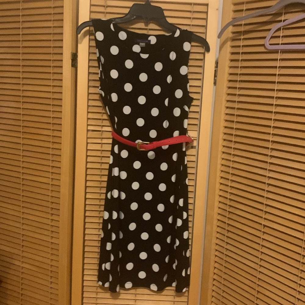 Tommy Hilfiger black and white polka dot dress. Size 6